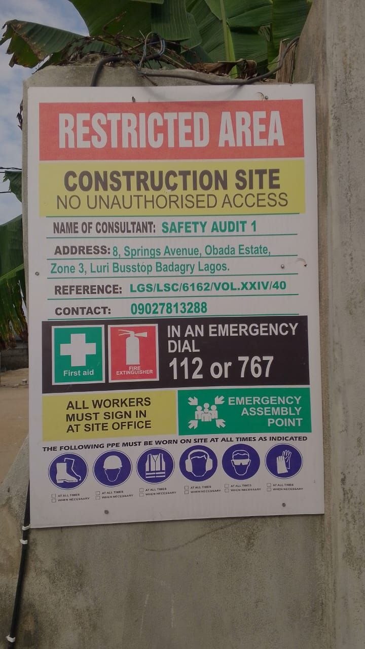 Restricted area construction site signboard